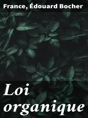 cover image of Loi organique